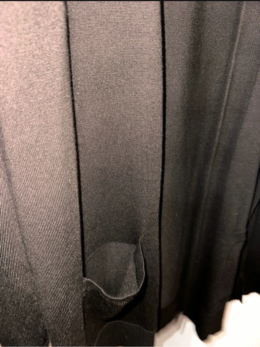 Black Open Front Rib-Shoulder Cardigan - Picture 5 of 5